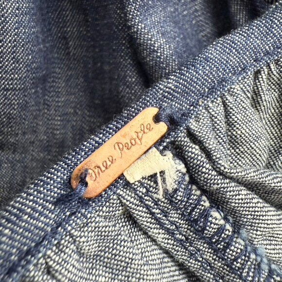 Free People Denim Dreams Sleeveless Midi Dress Medium Blue Wash Sz M - Picture 12 of 14